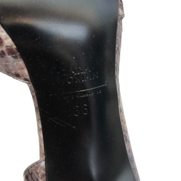Zara Pala Talon Piton Snake Skin Heels New